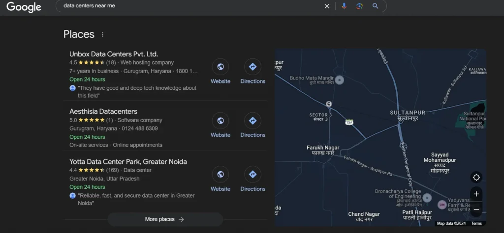Data Center Near Me Google Search Result